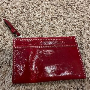 Coach Patent Leather Red Mini Skinny ID Case